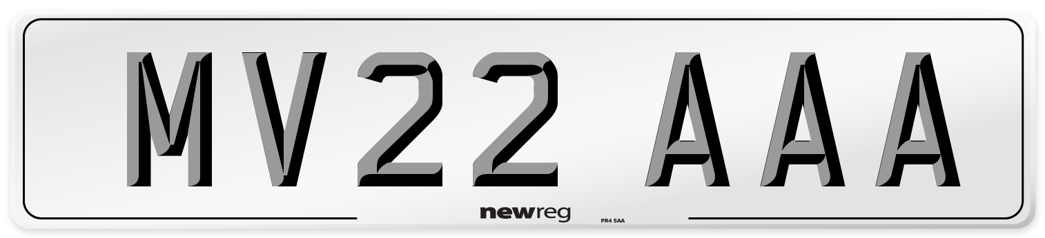 MV22 AAA Number Plate from New Reg
